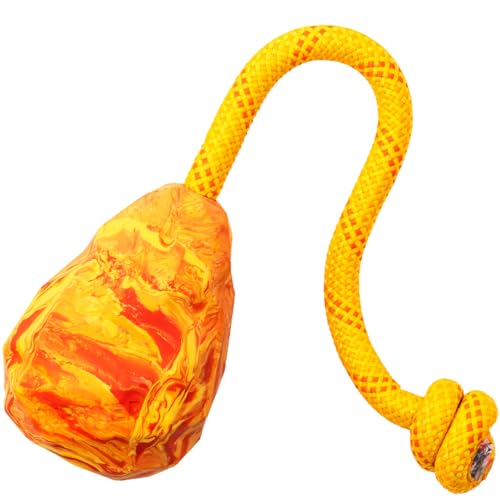Ruffwear, Huck-a-Cone Dog Toy – Durable Tug, Throw & Fetch Toy with Knotted Rope Handle, Interactive Play for Dogs, Salamander Orange - color: Salamander Orange