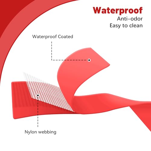 Waterproof Dog Collar, Easy to Clean Rubber Dog Collars with Quick Release Buckle Fits Small Medium or Large Dogs (Red, S (9.5-14.1 inch)) - color: Red, size: S (9.5-14.1 inch)