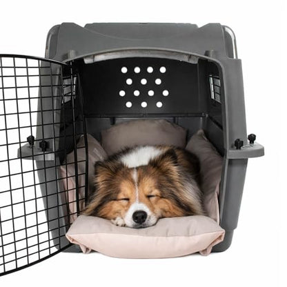 Helen's Pet Bed Multi-Fit Dog Crate Cushion, Medium (Label: L JP Size) - Washable Reversible Crate Bed Pad, Soft Cushion for Wire, Plastic & Hard-Sided Crates, Carriers & Strollers - color: Beige Pink (Fabric), size: Medium