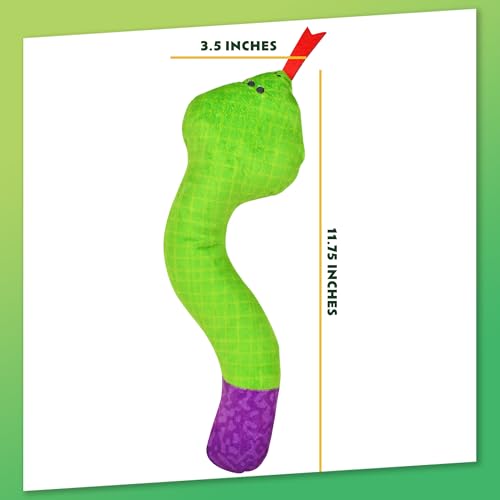 ZOOMIE Snake Kicker - Refillable Catnip Toy + Catnip | High Potency Hand Harvested Fresh | Soft Plush for Engaging Play - color: Snake