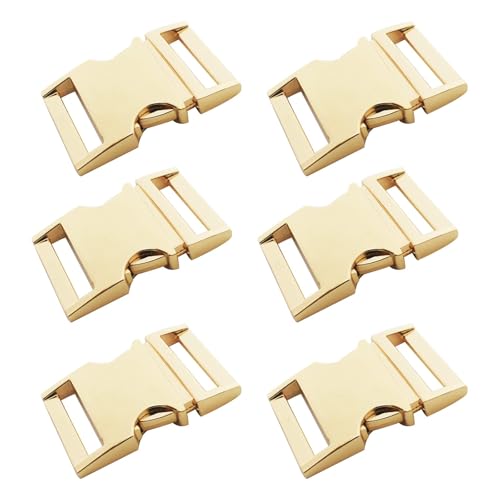 Buckle 6 pcs 5/8 inch(15mm) Quick Side Release Clips Metal Buckles for Straps Webbing Paracord Bracelet Dog Collar Backpack Belt, Light Gold - color: Light Gold, size: 5/8 inch
