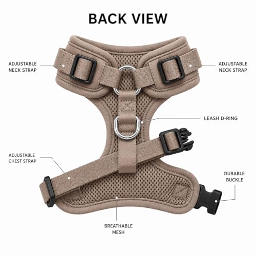 Premium No-Pull Dog Harness Soft Neoprene & Breathable Mesh Vest with Front & Back Clip D-Rings Adjustable Lightweight Walking Harness for Puppies, Small & Medium Dogs (Brown Taupe Snake, XS) - color: Brown Taupe Snake, size: XS: Neck 10.6-14.2'', Chest 1