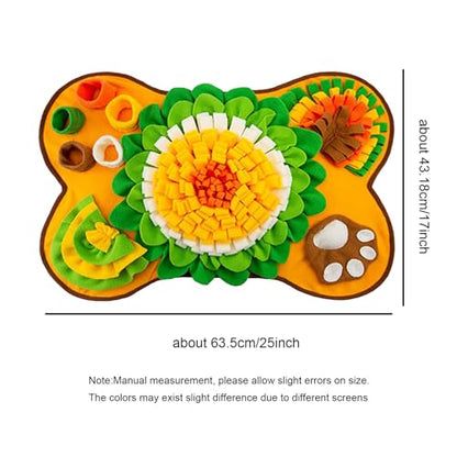 Washable Dog Snuffle Mat with Squeaker, Non-Slip Feeding Mat for Brain Games/25x17 Inch, Yellow - color: yellow