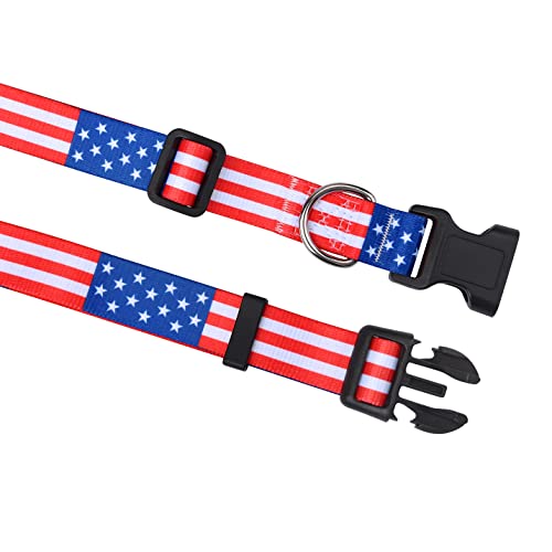 American Flag Dog Cat Collar - Patriotic, US Flag Pattern, Star & Stripes, Fourth of July Dog Collar, Adjustable for Small Medium Large Dogs & Cat(Classic US,XS) - color: Classic US, size: XS (Neck 7.9-11.8", Width 5/8")