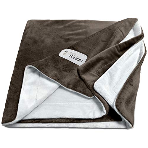 PetFusion Premium Dog & Cat Blanket | Ultra Soft Pet Blanket Available in Plush or Quilted; 2 Colors (Grey; Brown) | Perfect for Small Dogs & Large Dogs - color: Brown, size: X-Large (60 x 48"), style: Plush