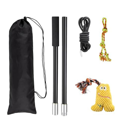 Flirt Pole for Dogs Heavy Duty - Dog Chase Toy with Squeak Toy & Braided Rope, Upgraded XL Carry Bag, Lightweight Interactive Wand for Small Medium Breeds, Indoor & Outdoor Training