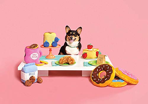 ZippyPaws Burrow- Interactive Dog & Puppy Toys for Boredom, Stimulating Pet Products to Keep them Busy, Hide & Seek Plush Puzzles, Squeaky Toy for Enrichment, For Small & Medium Dogs- Milk and Cookies - style: Milk & Cookies