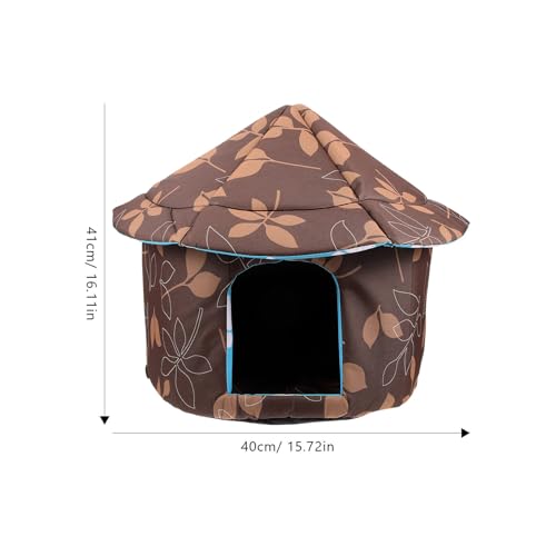 ibasenice Detachable Warm Cat House with Oxford Fabric Waterproof Pet Nest Medium Size for Outdoor and Indoor Use Removable Washable Cat Cushion Sleeping Bed