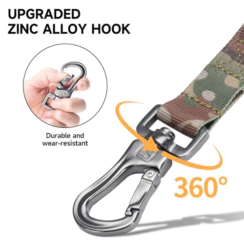 EXCELLENT ELITE SPANKER Bungee Dog Leash Tactical Nylon Adjustable Tactical No Pull Leads Rope for Dogs Quick Release Military Rope with 2 Control Handle (MCP) - color: MCP