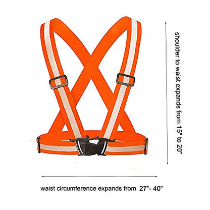 Chiwo Reflective Vest Running Gear 2Pack, High Visibility Adjustable Safety Ves for Night Cycling,Hiking, Jogging,Dog Walking - color: Color Ornage