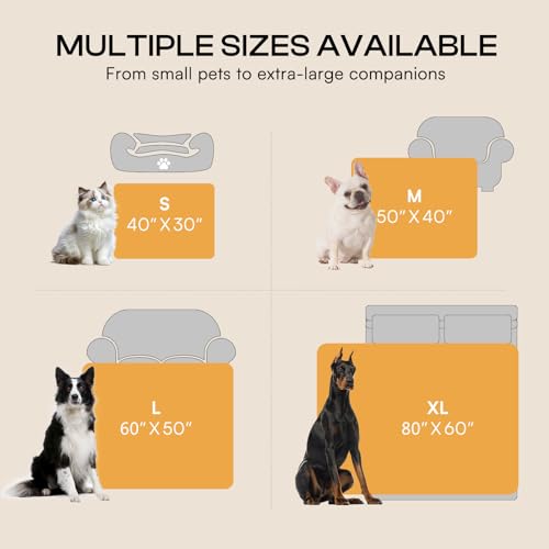 Luciphia Large Waterproof Dog Blanket for Pet Washable Liquid Proof Bed Intimacy Protection Shaggy Plush Calming Long Faux Fur Couch Cover Calming Cat Throw Blankets, Tie-dye Grey, 50" x 60" - color: Tie-dye Grey, size: 50"x60"