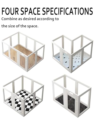 Acrylic Dog Playpen Indoor, 10 Panels 30 Inch Clear Dog Play Pen with Door, Sturdy Clear Acrylic Puppy Playpen for Small and Medium Dogs