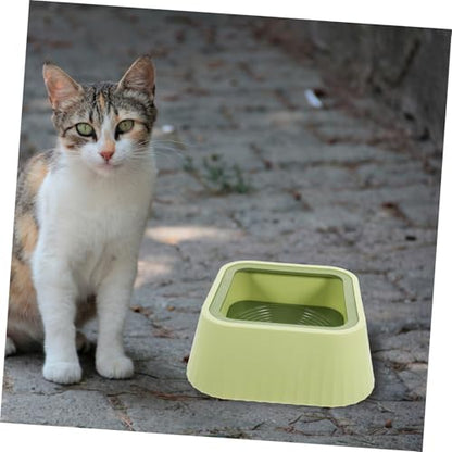 Toddmomy Pet Water Bowl Spill Floating Design for Cats and Small Dogs Plastic Water Dispenser Prevents Messy Spills - color: Green