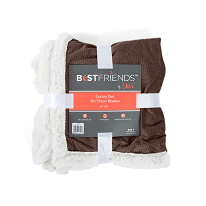Best Friends by Sheri Premium Self-Warming Ilan Microfiber Faux Fur Pet Throw Blanket 40x50 in Brown - color: Dark Brown