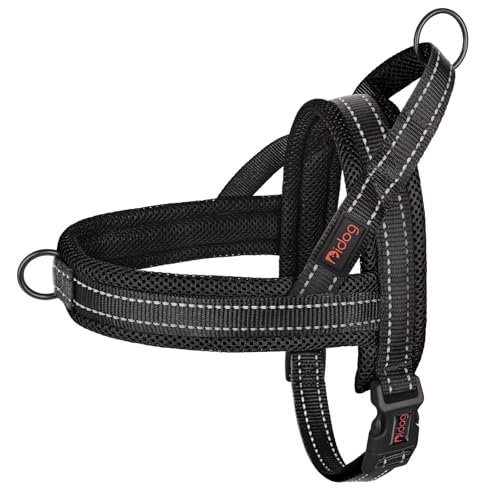 Didog No Pull Dog Harness with Soft Mesh Padded,Reflective & Quick Fit Light Weight Dog Strap Vest Harness,Easy for Walking Training (XS:Chest 15-18", Mesh-Black) - color: Black, size: XS: Chest 15-18", Fit 9-18 lbs