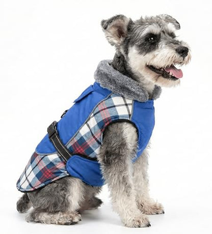 100% Waterproof Dog Coats Heavy-Duty Adjustable Dogs Jackets with Warm Fleece Lining for Medium Large Golden Retriever Winter Dogs Clothes, Blue, Small - color: Blue, size: Small