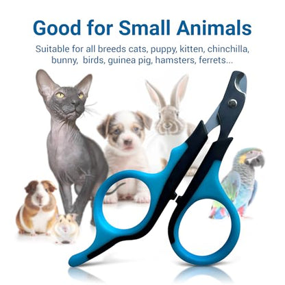 Professional Cat Nail Clippers, Made in Germany - Stainless Steel Claw Scissors for Kittens, Cats & Small Pets, Safe Trimmer for Thick Nails, Beginner-Friendly with Non-Slip Grip