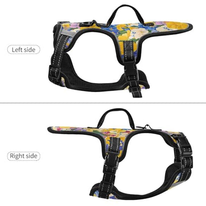 Beauty Spring Colorful Flower Reflective Dog Walking Gear for Doggie Night Walking Cute Vest for Dogs Large with Handle Chaleco para perro Medium