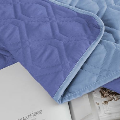 Ameritex Waterproof Dog Bed Cover Pet Blanket for Furniture Bed Couch Sofa Reversible - color: Stoneblue+violetblue, size: 30x53 Inch (Pack of 1)
