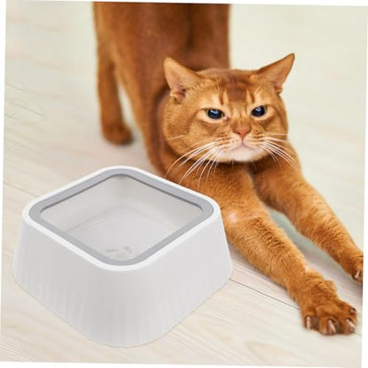 YARNOW Floating Pet Water Bowl Reusable Feeder Spill Design Material Innovative Floating Disk for Dry Drinking for Cats and Puppies - color: White