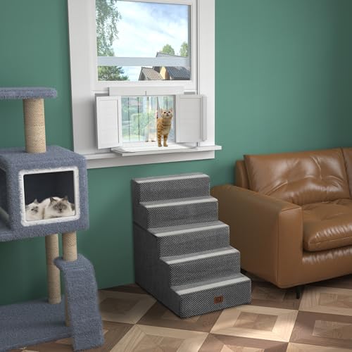 GDLF Cat Window Box, Universal Cat Window Perch Catio with Mosquito Proof, Fits Double Hung Windows 24" to 38.5" Wide, for Sunbathing, Napping & Outdoor Viewing (Min Height 20") - size: fits up to 20"