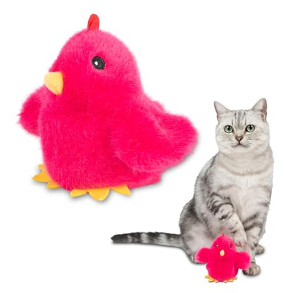 Catify Best Pet Supplies Flapping Duckling, Chick & Bird Cat Toy - Motion-Activated Wings Realistic Chirps, Catnip-Infused Plush, USB Rechargeable Indoor Cats & Kittens, Self-Play Enrichment - Fuchsia - color: Flapping Chick Fuchsia