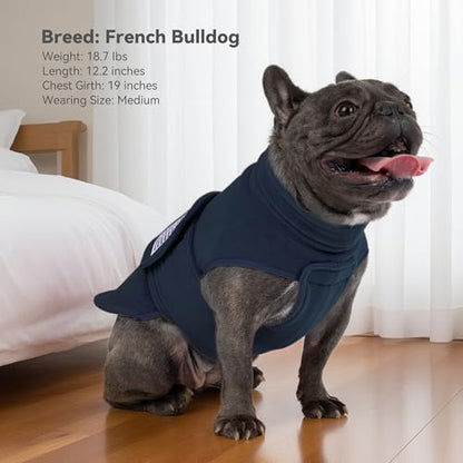 cyeollo Small Dog Sweater, Fleece Dog Sweaters Turtleneck Vest Soft Puppy Sweatshirt Stretchy Pet Fall Autumn Coat Warm Winter Clothes for Small Dogs Boy, Navy M - color: Navy, size: Medium