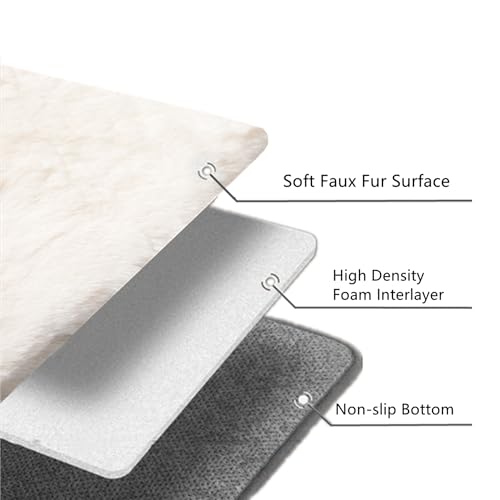 SHENGOCASE Pet Cushion Pad, Faux Fur Dog Cat Kneading Pillow, Crate Bed Insert, 16 Inches, 2-Pack - color: Beige, size: 16"