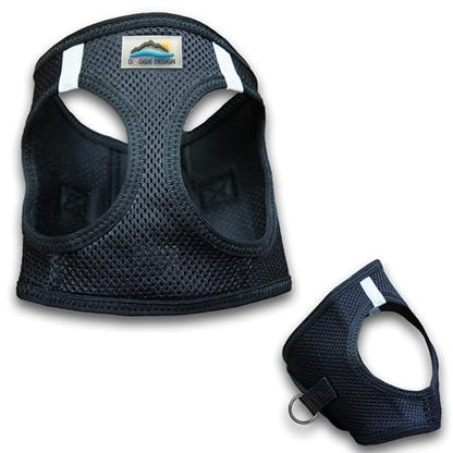 CHOKE FREE REFLECTIVE STEP IN ULTRA HARNESS - BLACK - AMERICAN RIVER (XXS) by Doggie Design - color: Black, size: XX-Small
