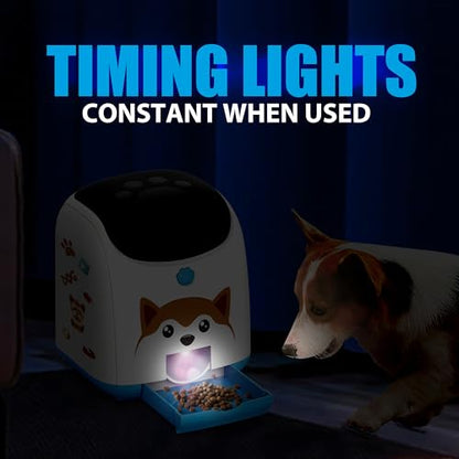 Dog Puzzle Feeder Toy – Remote Control Automatic Treat Dispenser with Light, Interactive IQ Training Slow Feeder, Large Capacity for All Dog Breeds - color: Blue