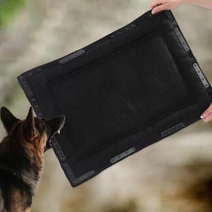 HOMBYS Indestructible Chew Proof Dog Bed with 12 Metal Rivets - Ultra Durable 0.8" Thick Kennel Mat for Aggressive Chewers & Teething Puppies, Waterproof Pet Bed Fits Small Crates, 23"x17" - size: 23" x 17"