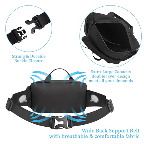 Hands Free Dog Leash with Zipper Pouch, Waist Belt for Large Medium Dogs for Running, Walking, Jogging and Hiking, Dual Padded Handles and Durable Bungee - Black (1 Dog Black) - color: 1 Dog Black