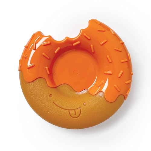 Nylabone Limited Edition 70th Birthday Donut Power Chew Toy for Dogs, Durable & Tough Dog Toys for Aggressive Chewers, Pumpkin & Peanut Butter Flavor, Large - Up to 50 lbs (1 Count) - color: Pumpkin, size: Large