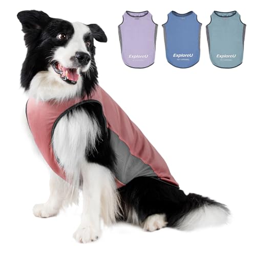Dog Shirt, Cooling Vest Lightweight Breathable, Dog T-Shirts All-Season UV Protection Pet Clothes Quick Dry Soft Stretchy Pet Shirt Vest for Small Medium Large Dogs (Brier Rose 1PC, Small) - color: Brier Rose, size: Small (18-24lbs)