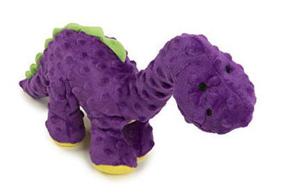 goDog Dinos Bruto Squeaky Plush Dog Toy, Chew Guard Technology - Purple, Large - color: Dinos Bruto (Purple), size: Large