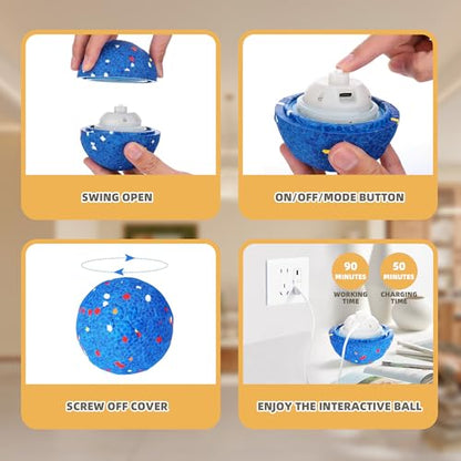 Smart Interactive Dog Toy Ball,Moving Bouncing Dog Ball, E-TPU Material, IPX4 Waterproof, Active Rolling Balls for Small Medium and Large Dogs - color: Interactive Dog Ball