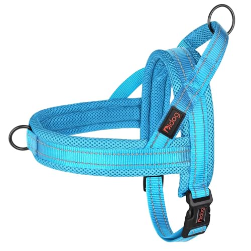 Didog No Pull Dog Harness with Soft Mesh Padded,Reflective & Quick Fit Light Weight Dog Strap Vest Harness,Easy for Walking Training (M:Chest 21-26", Mesh-Blue) - color: Blue, size: M: Chest 21-26", Fit 28-50 lbs