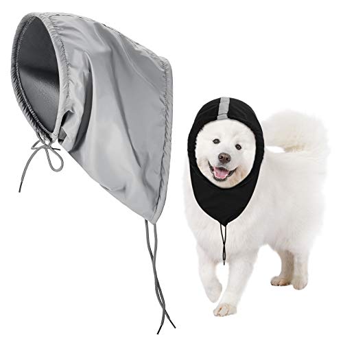 Geyoga 2 Pieces Waterproof Dog Snood Dog Neck and Ears Warmer Reflective Neck Ear Scarf Snood Headband Scruff Winter Headwear(Medium) - size: Medium