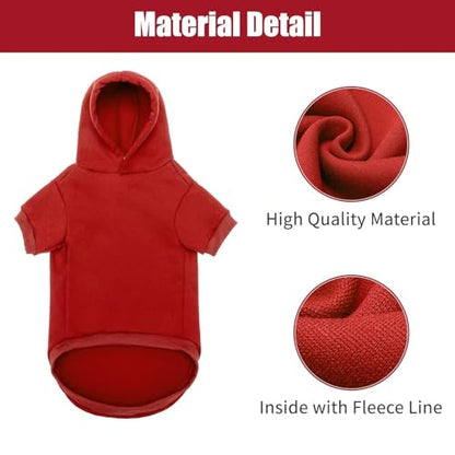 BINGPET Security Dog Hoodies Puppy Sweater Cold Weather Dog Coats Soft Brushed Fleece Pet Clothes Hooded Sweatshirt for Dog Cat - color: #1 Red(Security), size: Large (All Breed Sizes)