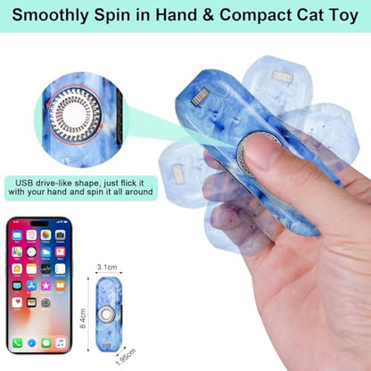 TBTeek Cat Toy, Finger Rotatable, 3 Modes, 5 Fun Patterns, Rechargeable, Portable Dog Cat Toy for Indoor Cats Chasing and Exercise - size: 1pc finger rotatable