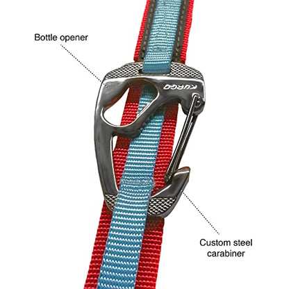 Kurgo Quantum 6-in-1 Dog Leash, Multi-Use Dog Lead for Walking & Running, Adjustable, Hands-Free Option, Coastal Blue - color: Coastal Blue