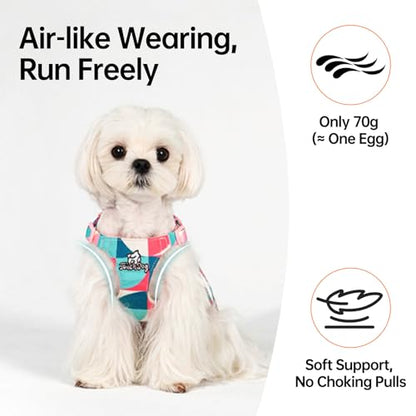 Touchdog Artist Series Y-Shape Dog Harness, 70g Ultra-Lightweight Breathable Air-Layer Vest with Soft Padded Chest, No-Pull Adjustable Harness for Small Medium Dogs (Green, XS) - color: Green, size: XS