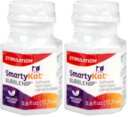 SmartyKat Bubble Nip Catnip Bubbles for Cats & Kittens, Safe for Pets - Trial Size, 0.6 Fluid Ounce (Pack of 2) - size: 0.6 oz (Pack of 2), style: Catnip Bubble