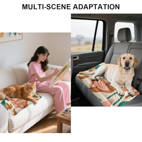 Red Modern Botanical Washable Dog Bed Small Washable Crate Mat Puppy Crate Pad Cushion Non-Slip Puppy Bed for Chew-Resistant Dog Beds Pet Mat Outdoor Kennel Flooring for Dogs Indoor 24X18 Inch - size: 24 × 18 inch