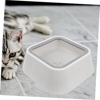 YARNOW Floating Pet Water Bowl Reusable Feeder Spill Design Material Innovative Floating Disk for Dry Drinking for Cats and Puppies - color: White