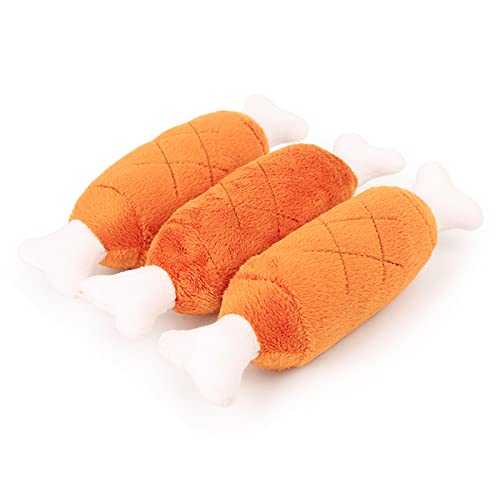 Dog Squeaky Toys, Dog Toys, Dog Chewing Toy for Aggressive Chewer Pet Plush Drumstick Toy Puppy Soft Teething Toy Dogs Cute Squeak Toy Pet Supplies