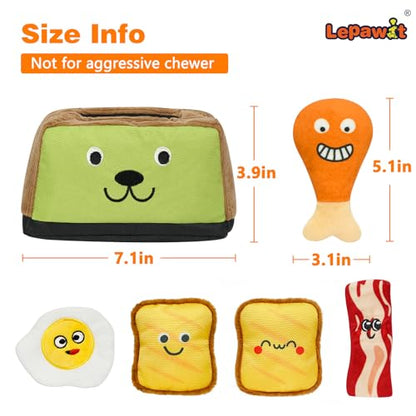 Hide and Seek Dog Toys, Squeaky Interactive Puzzle Dog Toys for Boredom and Stimulation, Dog Enrichment Toys for Small and Medium Dogs - Toaster - style: H-Toaster
