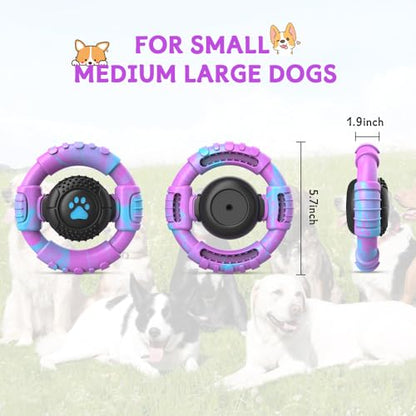 Dog Toys for Aggressive Chewers Large Medium Small Breed, Indestructible Durable Tough Dog Chew Toys to Keep Them Busy, Nylon Rubber Interactive Dog Toys - color: Mixed