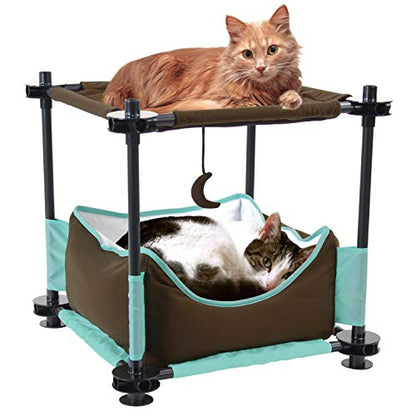 Kitty City Claw Indoor and Outdoor Mega Kit Cat Furniture, Cat Sleeper, Outdoor Kennel - color: B) Canopy Bed