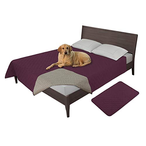 Easy-Going 100% Waterproof Dog Bed Cover, Non-Slip Pet Blanket for Furniture, Washable Couch Cover, Repleasement Sofa Cover (52X82 in,Wine) - color: Wine, size: 52x82 in